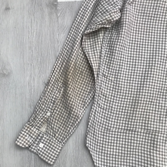 BILLY REID MENS SHIRT GRAY CHECK BUTTON LONG SLEEVE MADE IN ITALY M - Picture 3 of 10